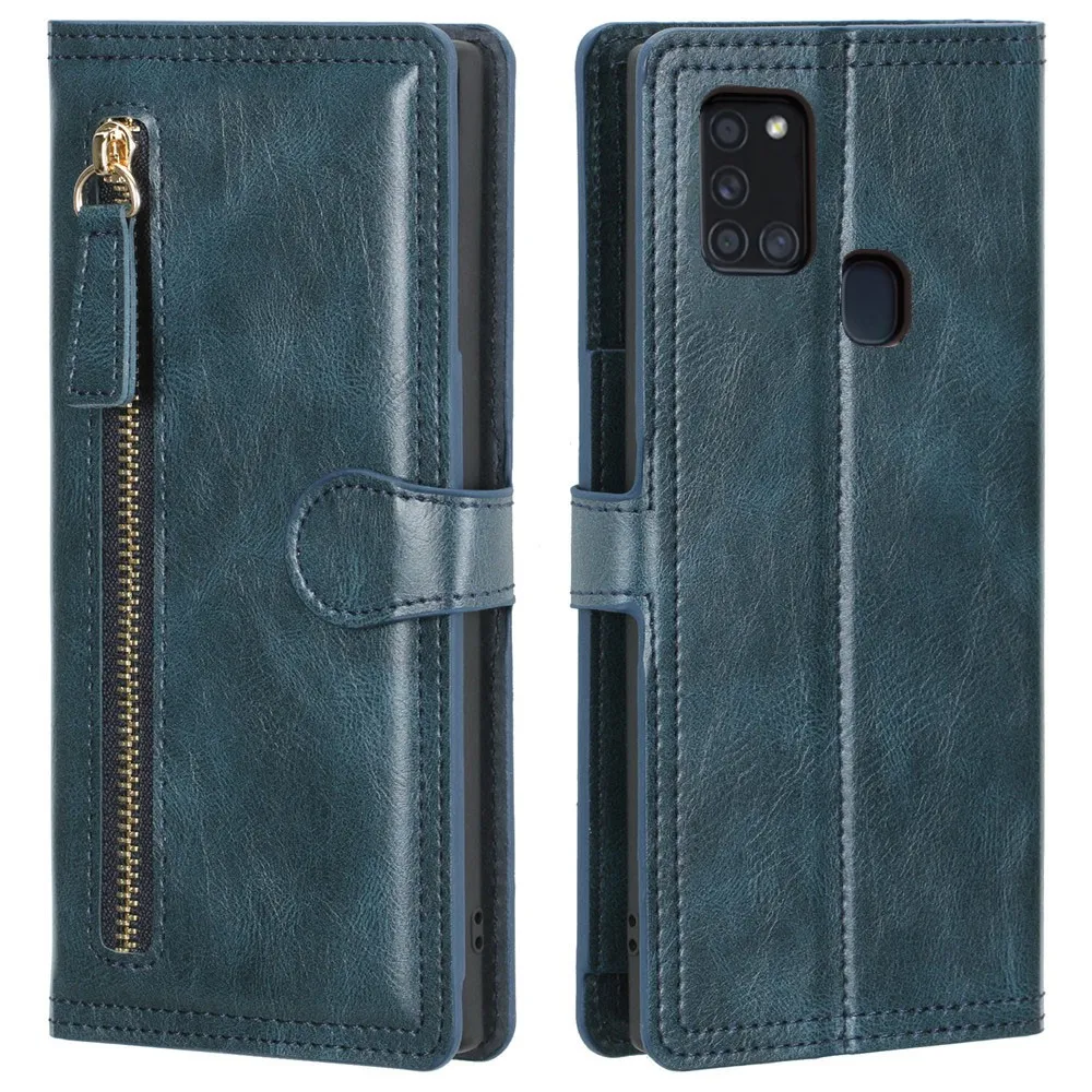 Leather Wallet Case For Samsung Galaxy A21s Luxury Flip Cover Coque Card Slots For Samsung A21s 6.5'' Coque SM-A217F A 21 s