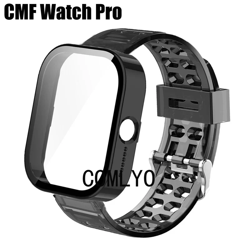 For CMF Watch Pro Case Strap Protective Bumper Tempered Glass Screen Protector Full Cover Smart watch Band Belt