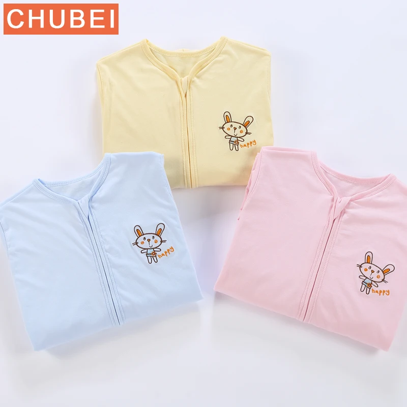 Summer Cartoon Children's Jumpsuit Pajamas Split Leg Sleepsack Warm Thick Cloth Jumpsuit Sleeping Bags Temperature 27℃