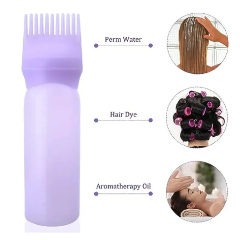 Botellas de cepillo aplicador de tinte para el cabello, botella de champú para teñir, peine de aceite, botella de tinte para el cabello, aplicador, herramienta de peinado para colorear el cabello, 180ML