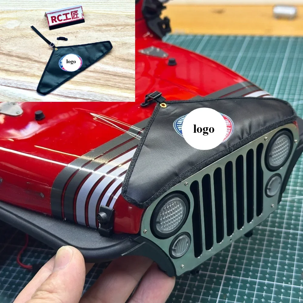 RC Off Road Crawler Hood Sand Guard Kit 1/10 for AXIAL SCX10 CJ7 customizable size Guard Cloth with Nylon Catch Model Parts