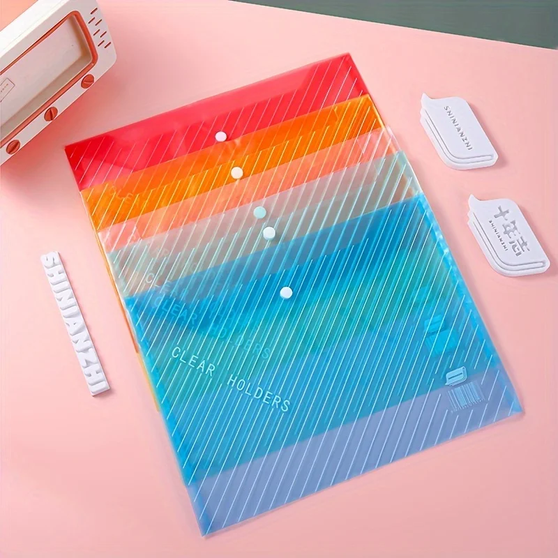 大容量のピンクのA4ファイルバッグ、透明なオフィスおよび書斎オーガナイザー、収納ポーチ、3個、7個