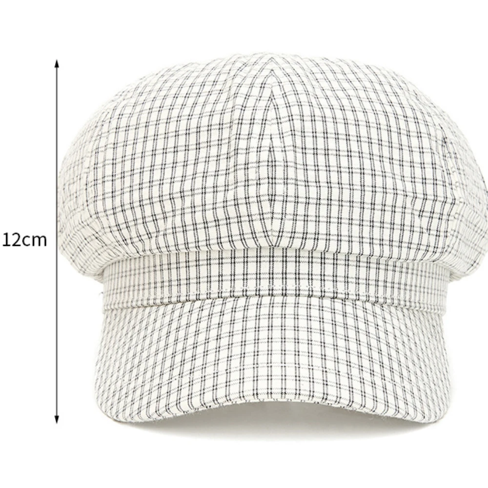 HT5091 Baskenmützen für Herren und Damen 2026 Neue Karierte Baskenmütze Vintage Künstler Maler Achteckige Mütze Herren Damen Frühling Sommer Baskenmützen – Detail 3