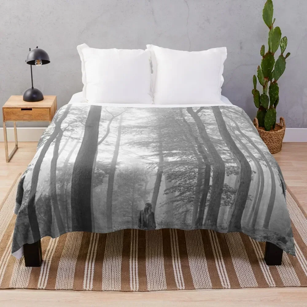 

;folklore black white cover poster Throw Blanket Warm Napping Blanket for Office Couch Bed