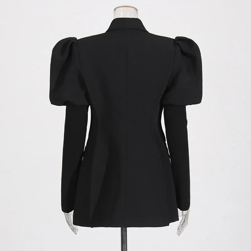 HKSH Temperament Büro Dame Stil Prinzessin Ärmeln Mäntel Frühjahr Neue Frauen Flut Dark Blazer Nische Spleißen Diamant Design HK3723