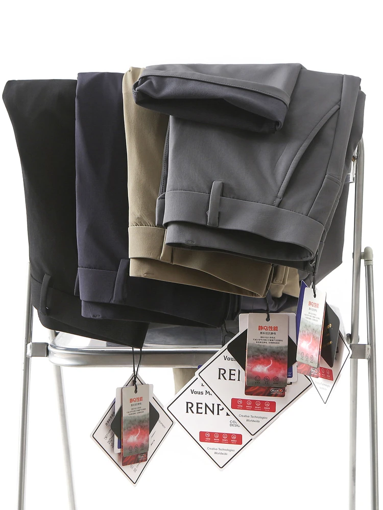 

Мужские утепленные брюки прямого кроя Touch to Warm: антистатические, немнущиеся, для повседневной носки и бизнеса, черные, технологичные