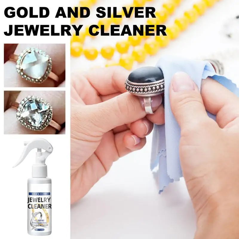 

Jewelry Cleaner Spray 120ml Instant Tarnish Remover Quick Jewelry Cleaner Solution Anti Tarnish Silver Polish Rust Spray For