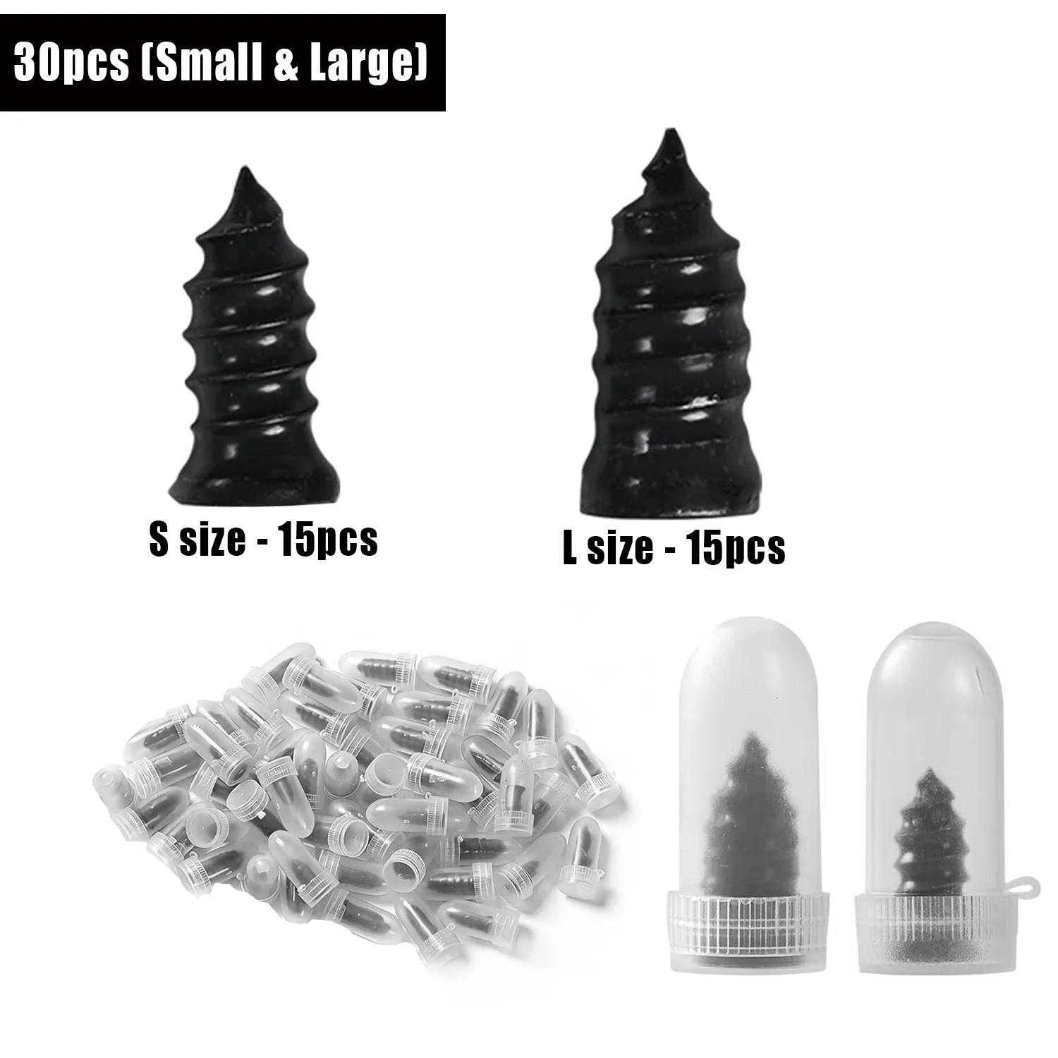 Spiraalvormige bandenreparatiepluggen, rubberen schroefnagels, reparatieset voor lekke banden, snelle reparatie voor auto-, motor- en fietsbanden, tubeless.