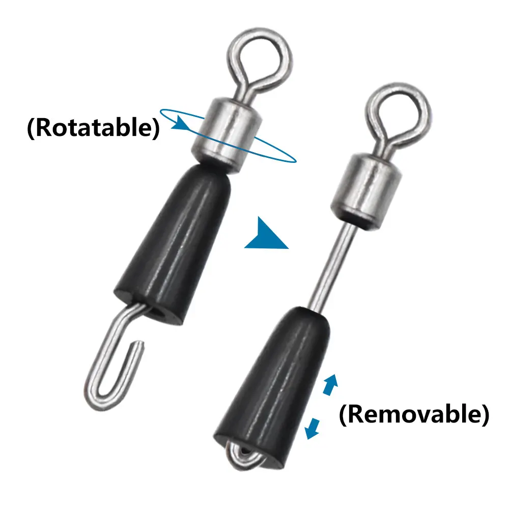 20 stücke Karpfen Angeln Zubehör Schnell Ändern Wirbel High-speed Rotation Flexibilität Snap Wirbel Für Haar Rig Connector Tackle – Detail 5