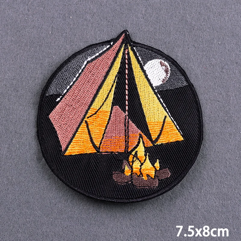 Scenery Embroidered Patches For Clothing Tactical Patch Outdoor Adventure Iron On Patches For Clothes Camp/Backpack DIY Stickers