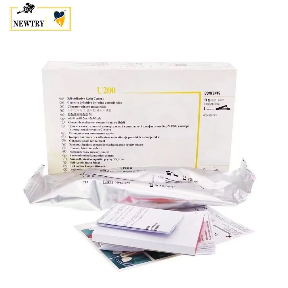 

8.5/11g U200 Self Adhesive Resin Cement Dual Cure Dental Restoration Inlay Bridge Crown Veneer Composite Bonding Paste Syringe