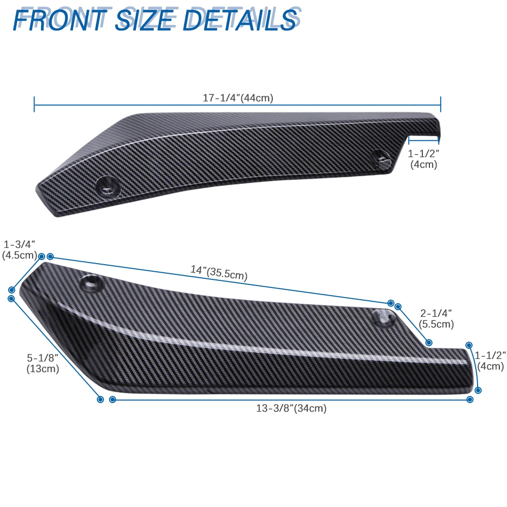 LAICY For Honda Civic 2011-2020 Car Rear Bumper Splitter Diffuser Canard Wrap Spoiler Side Fender Skirt Lip Canard Protector