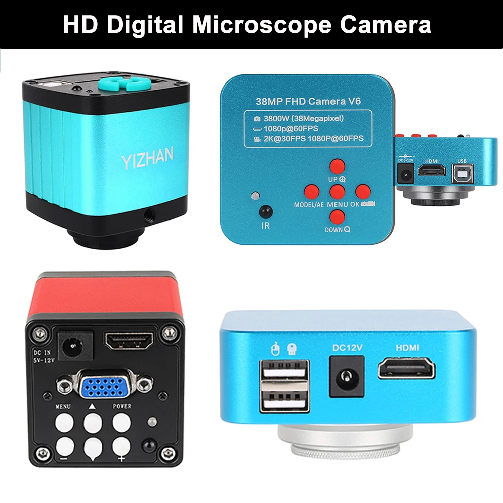 

HDMI VGA USB Digital Microscope Camera 13MP 49MP Video Camera 130X 180X C-Mount Zoom Glass Lens For Digital Image Acquisition