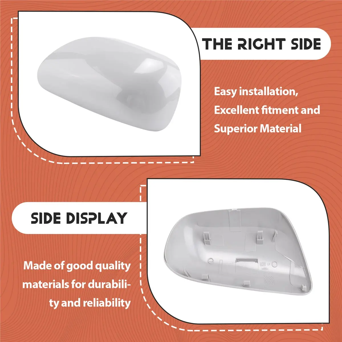 11-1Pcs Car Rearview Mirror Cover Side Mirror Cap for Toyota Corolla 2007 - 2013 87915-02910 87945-02910 Left