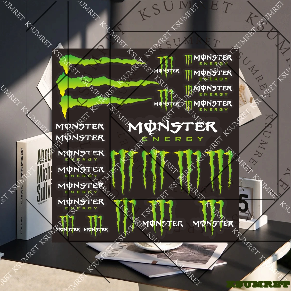 

Для Monster Energy наклейка мотоцикл наклейка виниловый бак Pad логотип