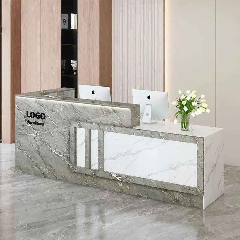 Modern Beauty Reception Desk Counter Luxury Trendy Clinical Nordic Reception Desk Counter Cashier Hair Commercial Furniture