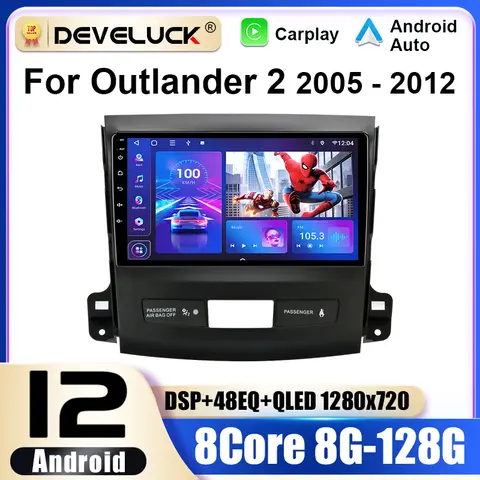 2 Din Android 12 Car Radio For Mitsubishi Outlander Xl 2 2005-2012 Multimedia Video Player Navigation GPS 4G Carplay Auto Stereo