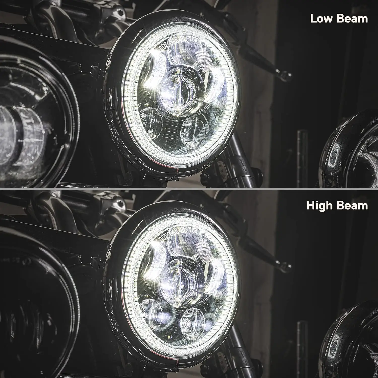 Car Halo 5-3/4 5.75 Inch Head light Motorcycle For Harley Sportster XL883 XL1200 Dyna Street Bob Super Wide Glide Low Rider Lamp