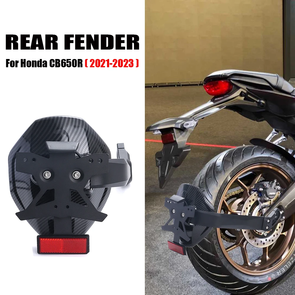 

NEW For Honda CB650R CB 650 R CB 650R 2021 2022 2023 Motorcycle Rear Wheel Mudguard Fender With License Plate Holder LED Light