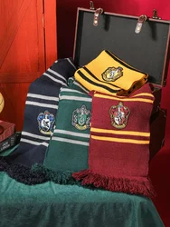 Lenço universitário do mundo mágico de Hogwarts, Harry Potter, Cosplay Potter, Malha quente, Estilo bordado, Lenço da Grifinória Sonserina, Presentes