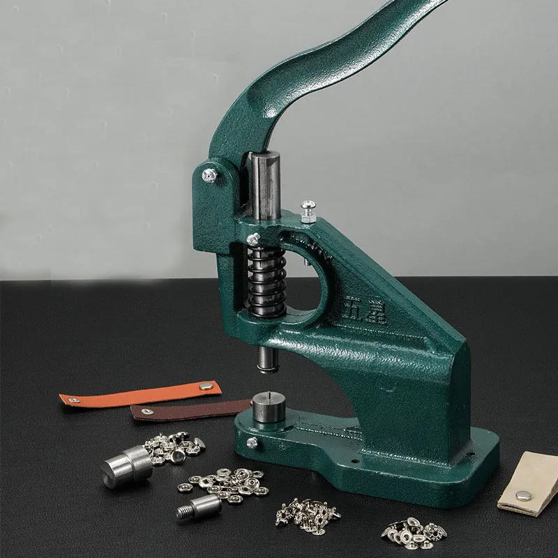 Hand Press Machine Metal Dies Mold Double Cap Rivets Snap Eyelet Fastener Buttons Installation Tools For Leathercraft Handmade
