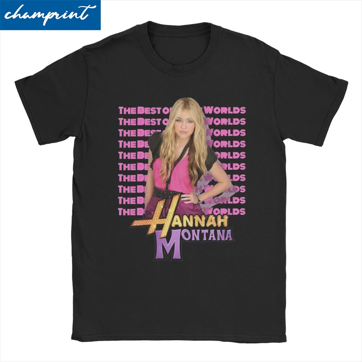 Hannah Montana Miley Cyrus T-Shirt for Men Women Novelty 100% Cotton Tees Crew Neck Short Sleeve T Shirts Birthday Gift Clothes