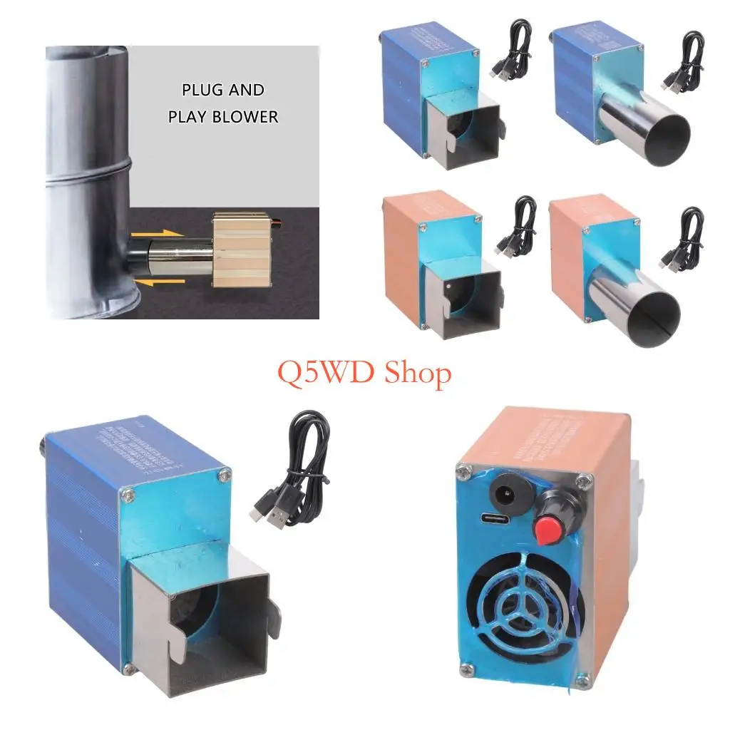 Q5WD Outdoor Use Portable Blower 12000 RPM Changeable Speed Aluminum Construction Hiking Picnics