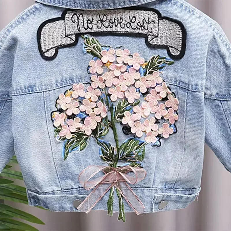 0-6Y Girl Baby Denim Jacket Spring and Autumn Cchildren\'s Casual Outerwear Jacket Fashionable and Stylish Little Girl Coat