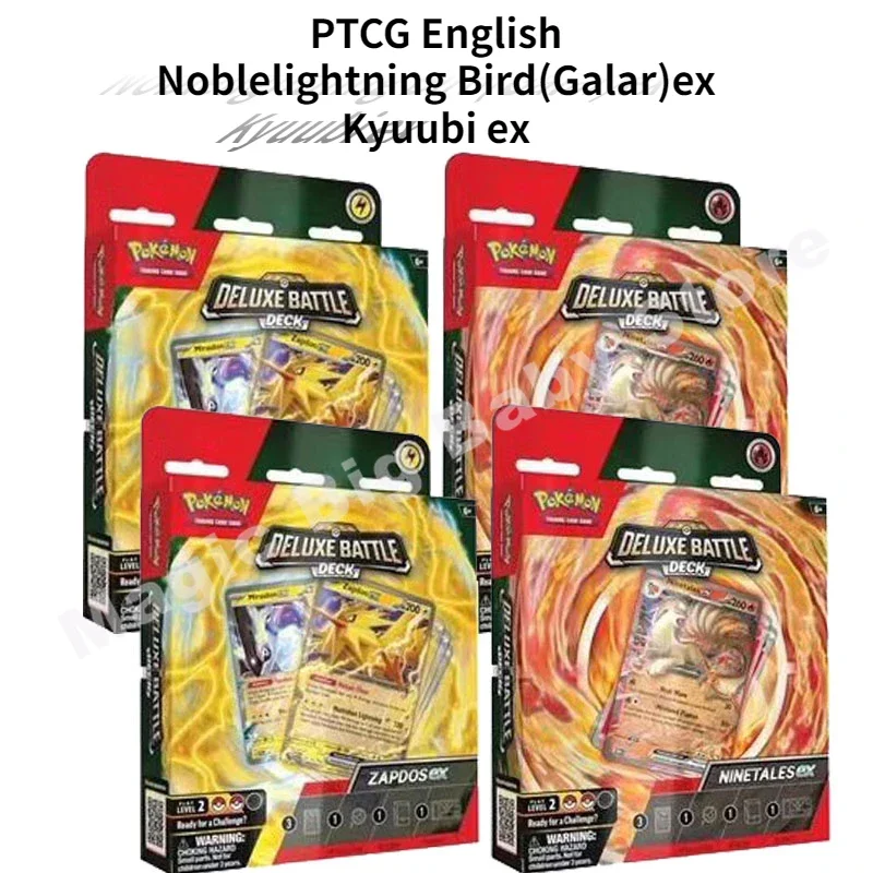 Cartão Pokémon Original Genuíno dos EUA Edição PTCG Inglês Noble Lightning Bird (Galar) Ex+ Kyuubi Ex Pré-grupo