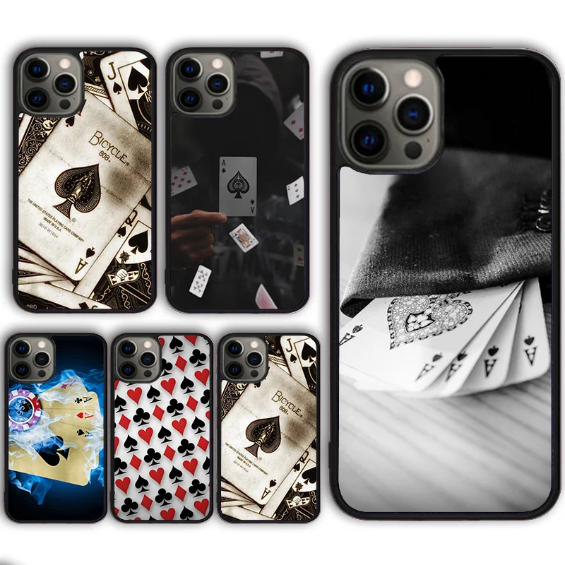 Poker Playing Cards Phone Case Cover for iPhone 16 15 SE2020 13 14 11 12 Mini Pro Max 6 7 8 Plus  coque fundas Shell