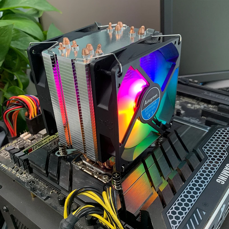 Z600P 6 тепловых трубок, воздушный охладитель процессора, 4-контактный ШИМ-башенный RGB-вентилятор для Intel LGA X99 2011 1700 1150 1151 1366 1155 X79 AM4 AM5 AM3