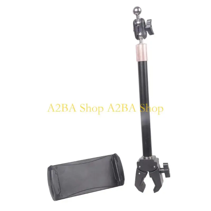 

A2BA Rotating Tablets Mount 360 Swivels Desk Clamp Two Length Poles 21cm 39cm Flexible Arm For Phones Pad Video Recording