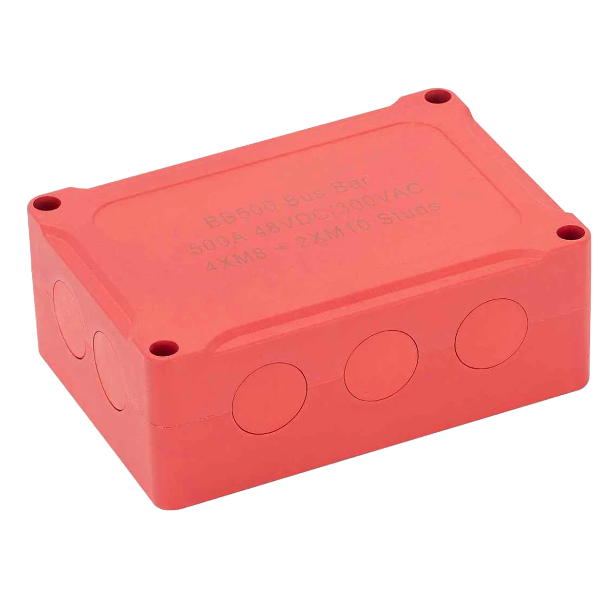 500A Marine Bus Bar 48V Automotive Power Distribution Block Big Current 6 Studs Plastic Cover for Car Boat Auto