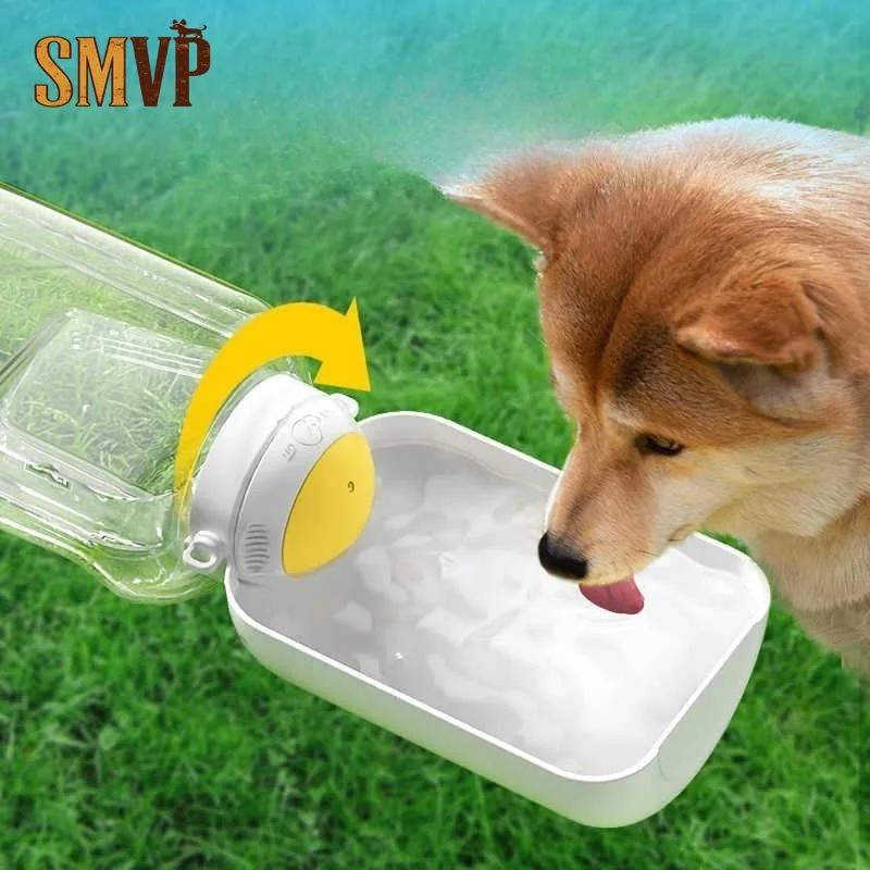 Large Capacity 2-in-1 Dog Water Bottle Leak Proof Portable Water And Food Dispenser With Lanyard For Outdoor Dog Water Bottle