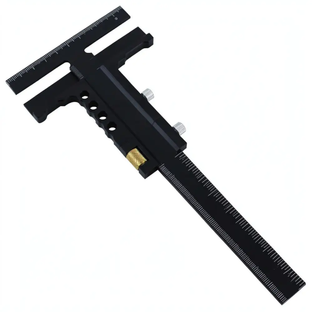 Multi Functional Woodworking T Square Ruler Aluminum Alloy Sliding Scriber Gauge For Carpentry Measuring Layout