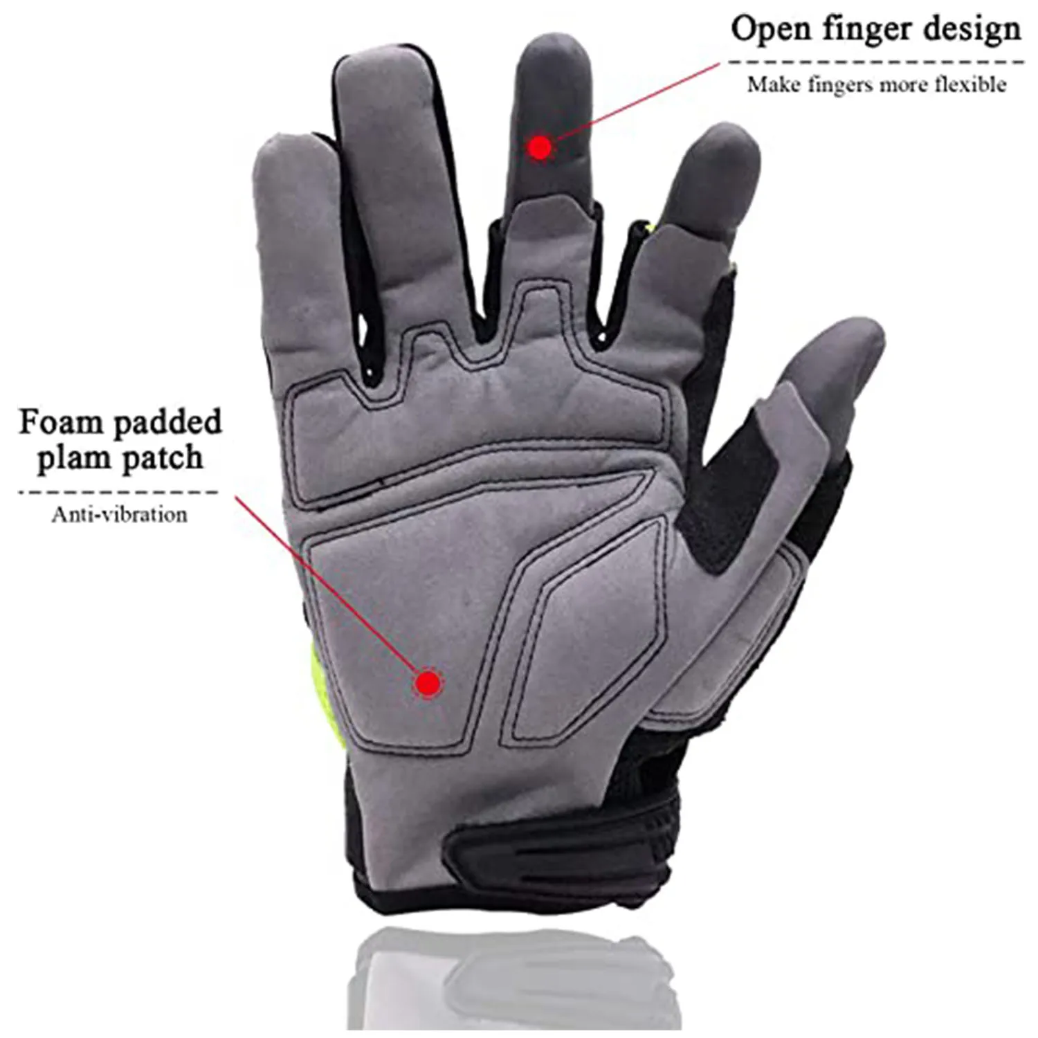 HANDLANDY Fingerless Work Gloves for Men Utility Padded Half Finger Driving Working Gloves