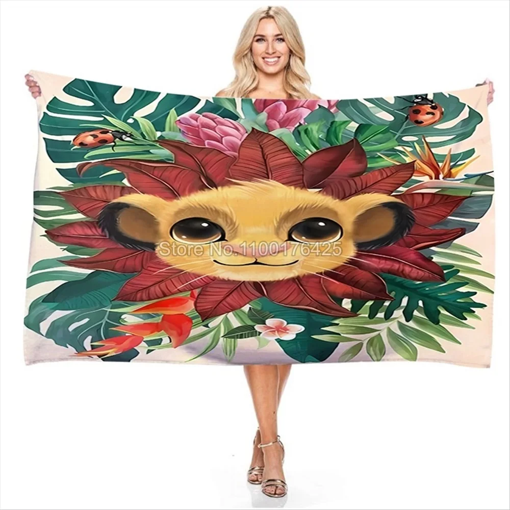 Disney Simba Lion King Nala Boy Toalha de Banho para Adultos Crianças Microfiber Beach Towel Home Washcloth for Kids Girls