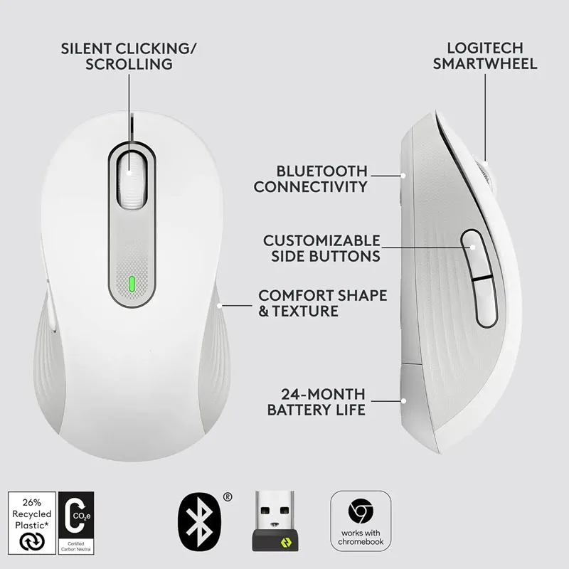 Xiaomi Wireless Bluetooth Mouse 2.4GHz Silence Click For Large Hand Small Medium Hands Office Apartment M650 M650L Gaming Mouses