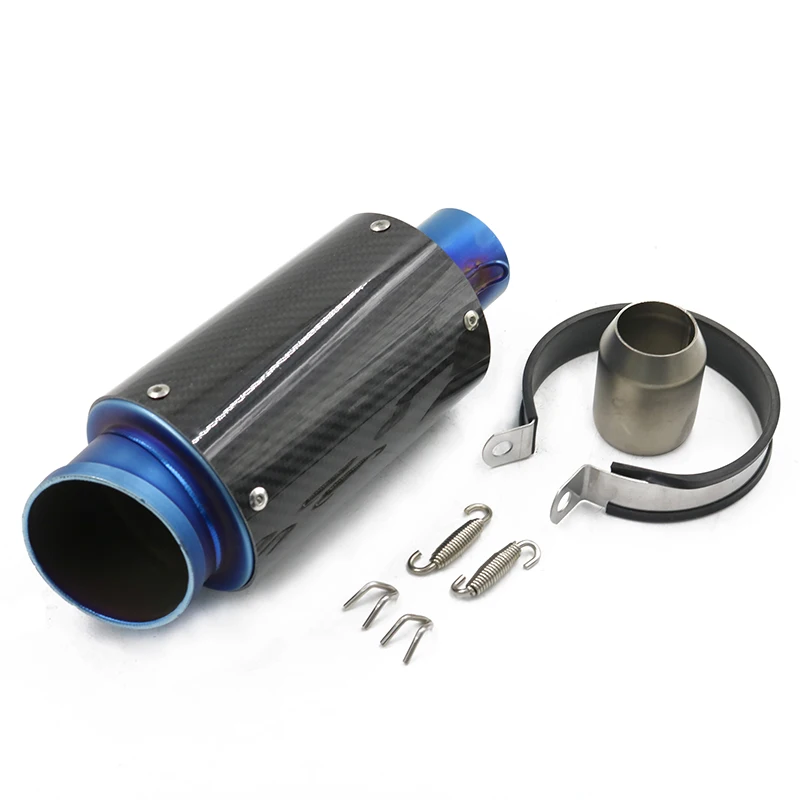

Stainless Steel Slide Motorcycle Exhaust Muffler 51mm Carbon Fiber Semi-blue