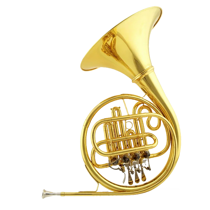 

Professional OEM French Horn Brass Material BB Tone Single Gold 4 Key Trumpet