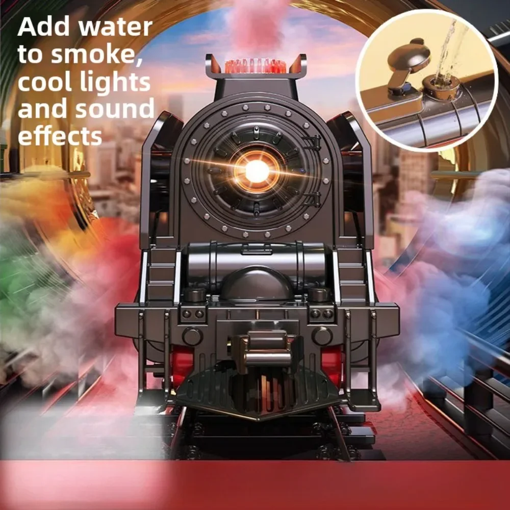 Zestaw zdalnie sterowanego pociągu parowego w stylu retro Symulacja pociągu elektrycznego Kolej dużych prędkości z dźwiękiem i światłem Zabawki dla dzieci