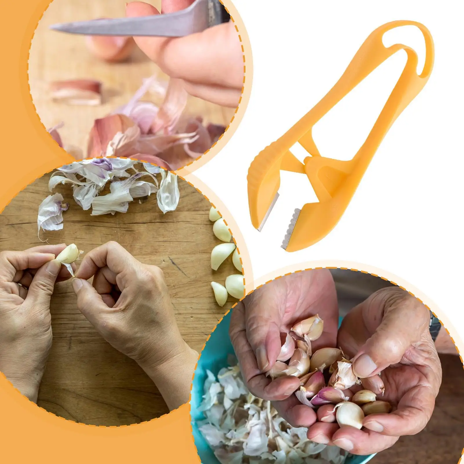 Garlic Skin Remover Stainless Steel Vegetable Peeling Tool Garlic Tweezer Peeler Skin Remover Tool for Home Kitchen Use