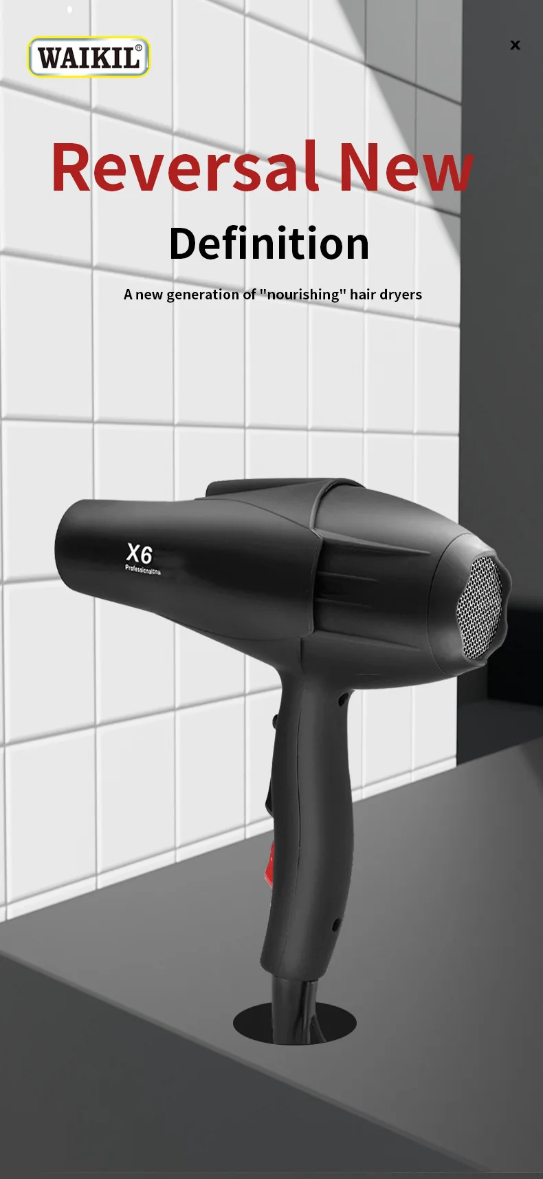 Neuer professioneller Haartrockner für Friseursalons, 2400W, hohe Leistung, starke Windgeschwindigkeit, Trocknung für zu Hause, empfohlener Haartrockner, EU/US-Stecker – Detail 1