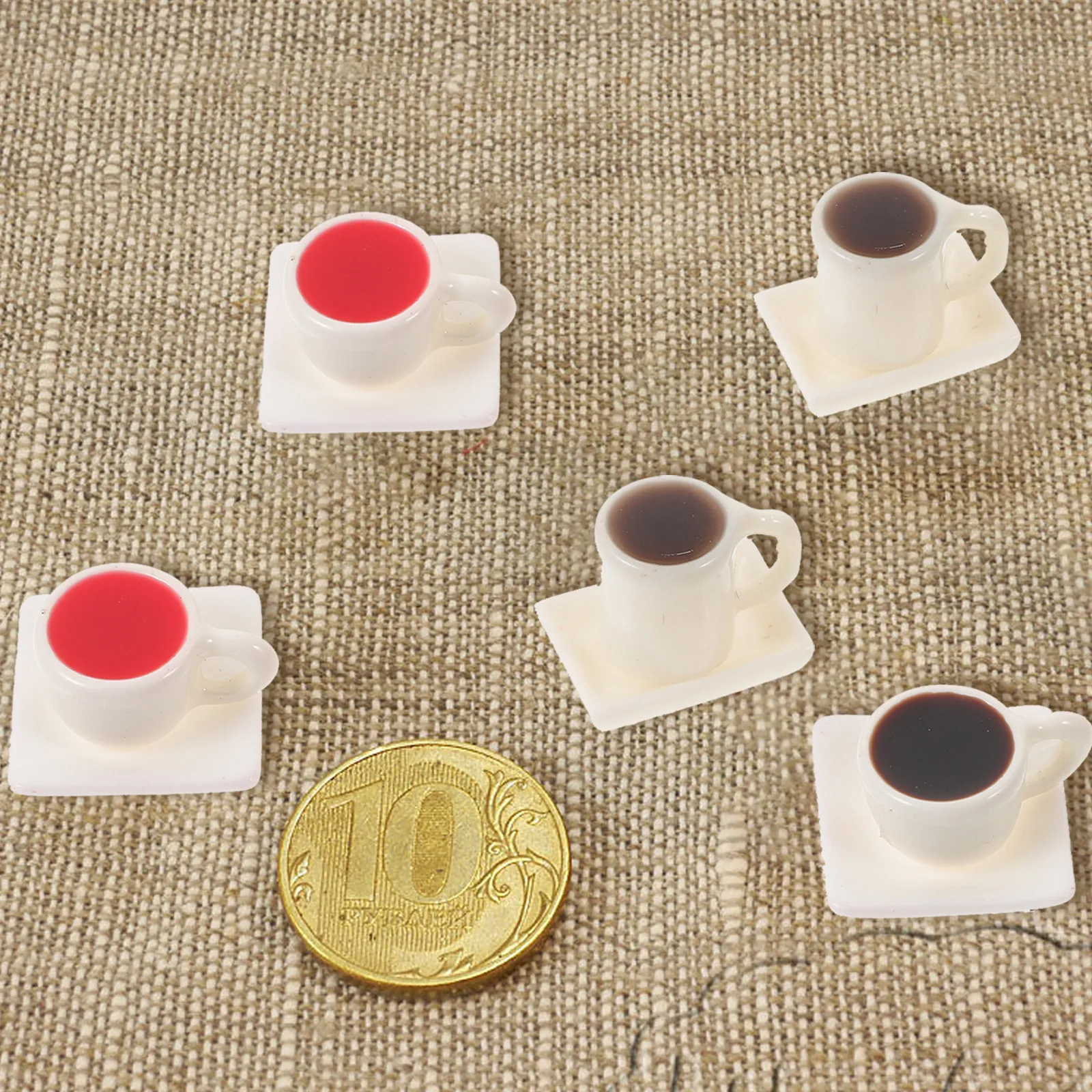 

3Sets Mini Resin Coffee Mug Set Tiny Coffee Cups Mini House Decoration Photography Prop Miniatures Miniature Cups
