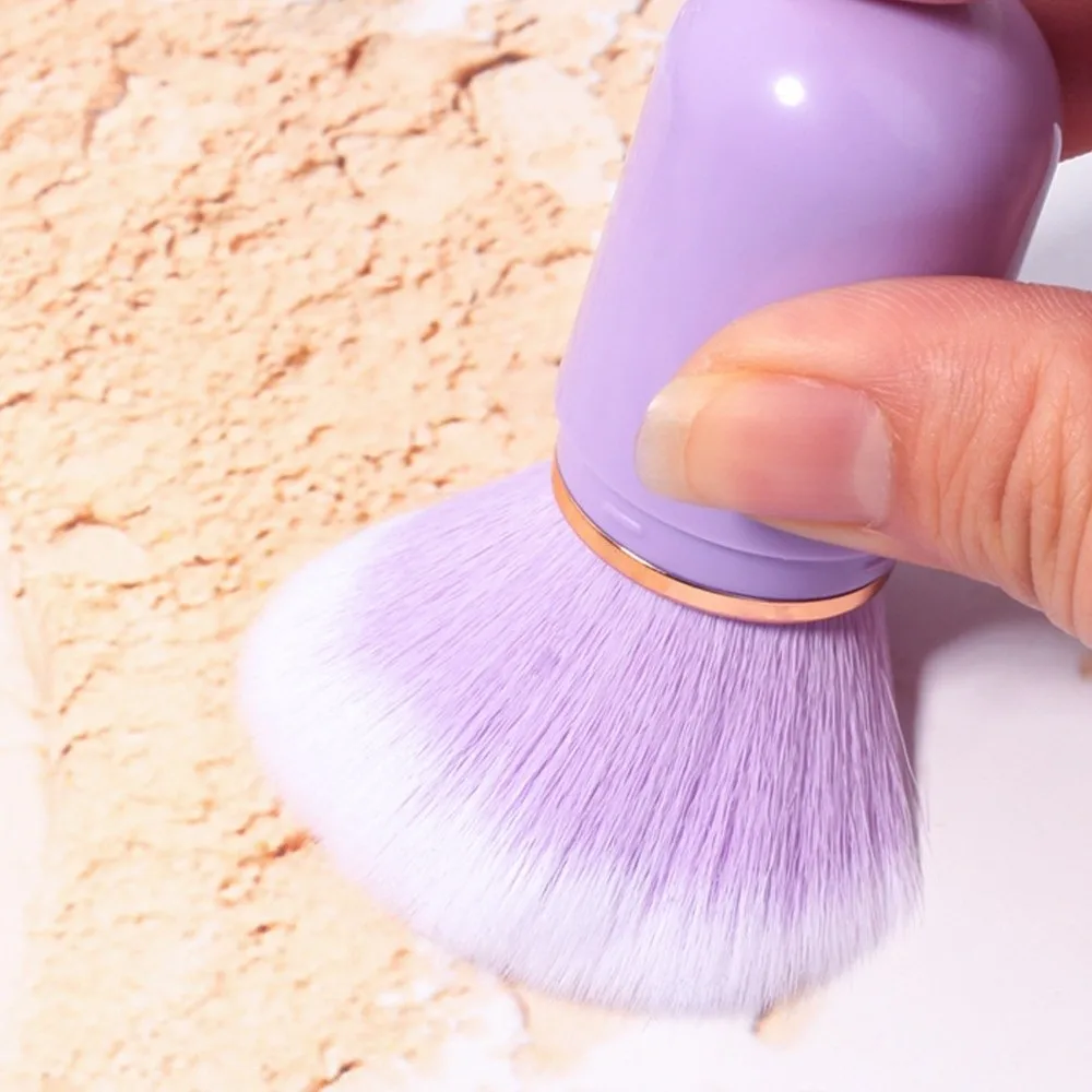 Capsule Retractable Nail Dust Brush Retractable Rhinestone Handle Capsule Shape Powder Brush Soft Bristles Ergonomic