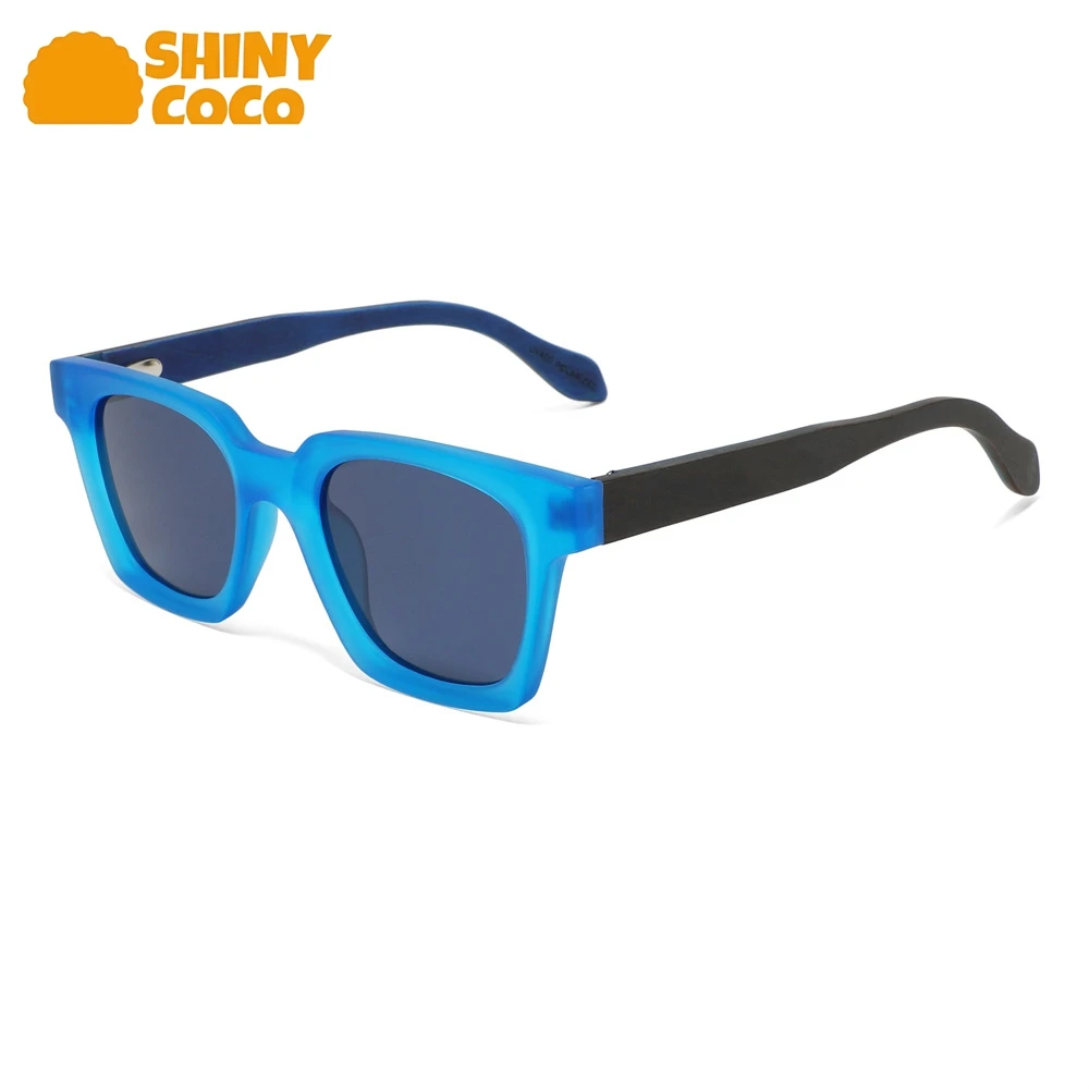 

ShinyCoCo Luxury Brand Square Framed Wooden Laminated Leg Polarized Sunglasses Wooden Leg Retro Bamboo And Wood Glasses