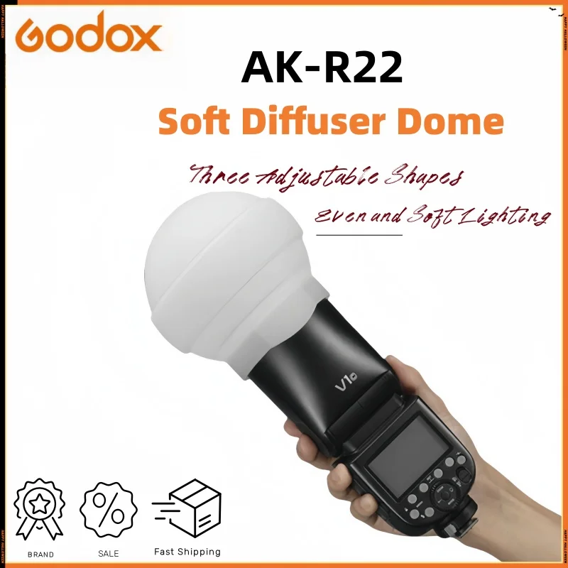 Hot Godox AK-R22 Silicone Diffuser Softbox for Flash Portable Camera Reflector Small Soft Light Ball Photography Lighting Kit