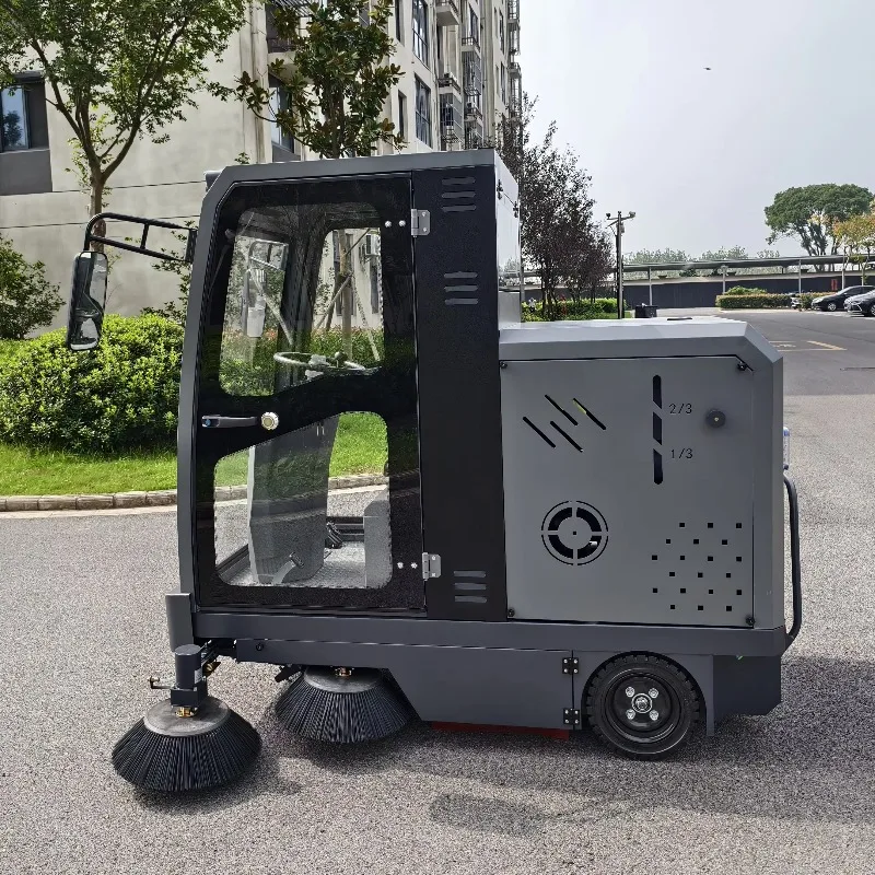 Electric Ride-On Sweeper Large Workshop Cleaning Vehicle 48V Drive-Type Burnishing Machine Factory Workshop Use