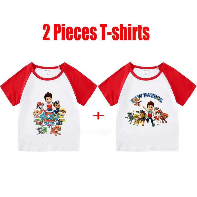 Child T-Shirt for Boys Girls Kids Shirts Baby Short Sleeve PAW Patrol Print T-Shirt Toddler Cotton Cartoon Tee Tops Clothing