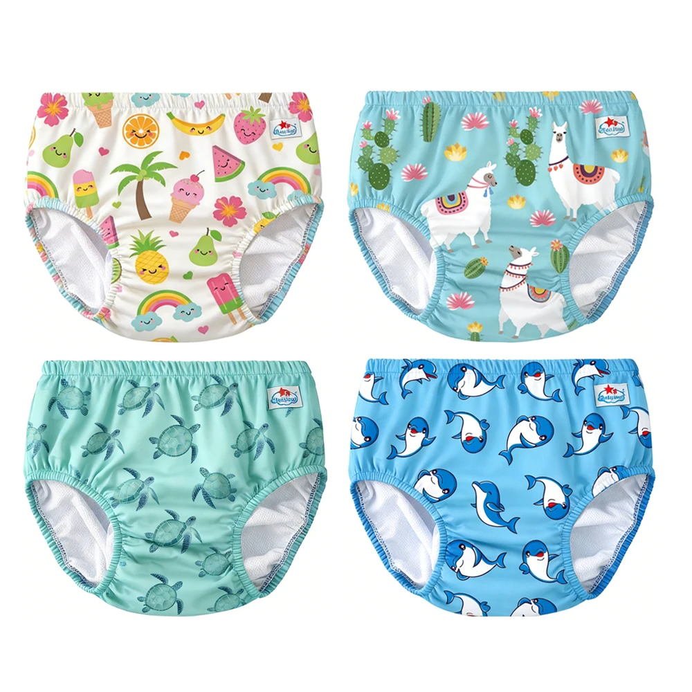 4 Sizes Adult Protective Briefs Washable Adult Swimming Diapers Waterproof Ultra-Comfy UnderWear For Incontinent Male and Female